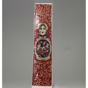 Handmade Russian Fabric Bookmark Matryoshka Nesting Doll Red & Gold